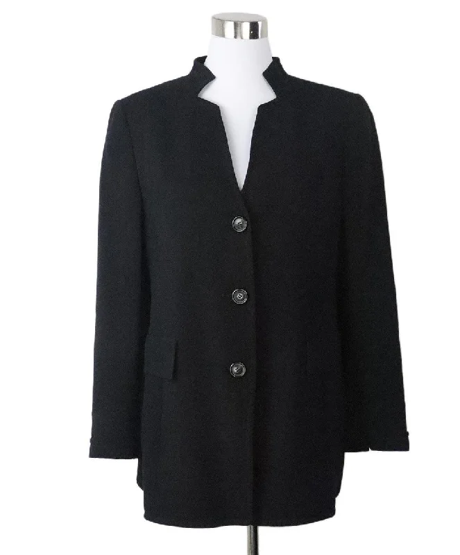 Akris Black Wool Jacket sz 8