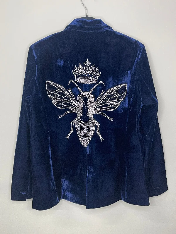 Blazer, Velvet Midnight Blue, Silver Queen Bee