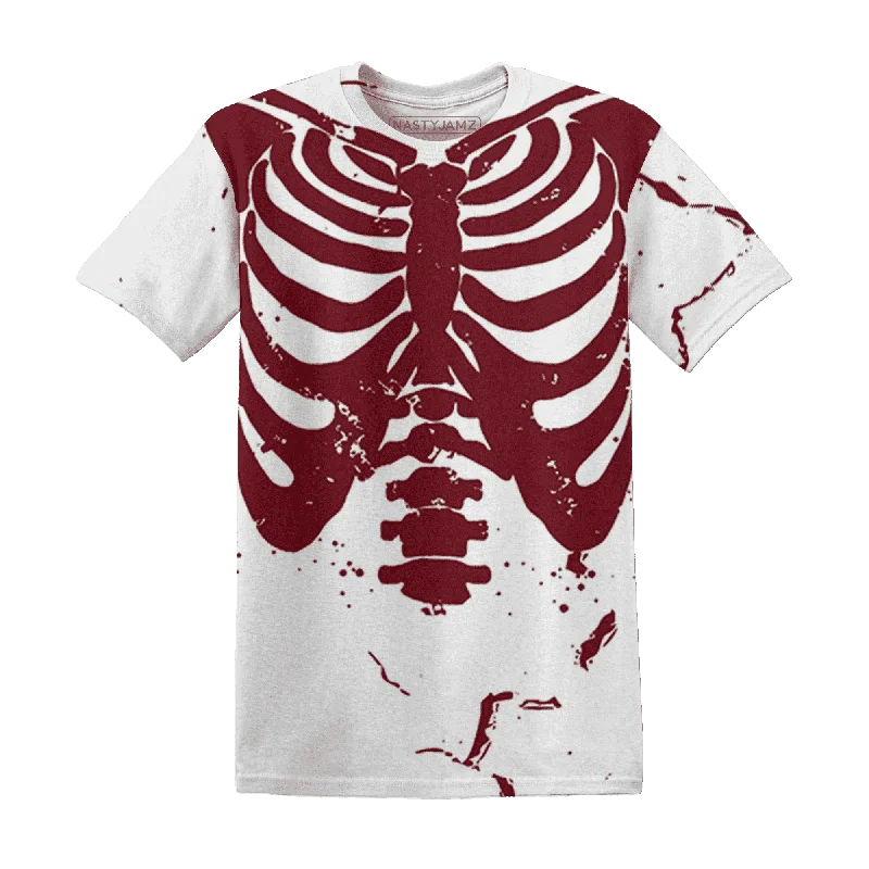 NastyJamz High White Team Red 1s T Shirt Match Skeleton Y2k 3D